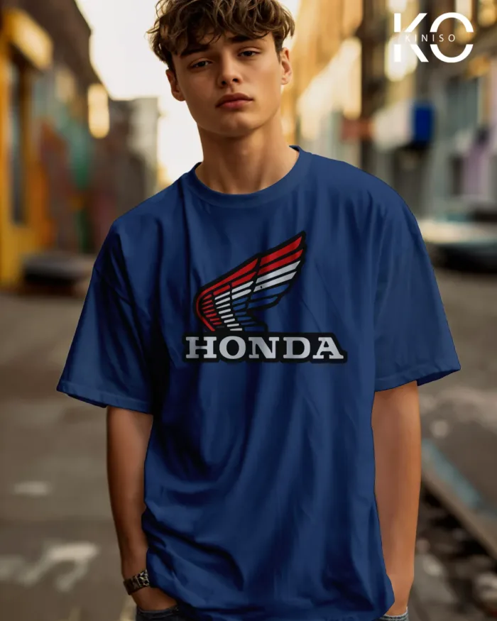 Graphic car t-shirts for men with Honda Car Engine Style Printed - Image 8
